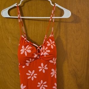 Orange Floral Maxi Dress Size 11/13: A